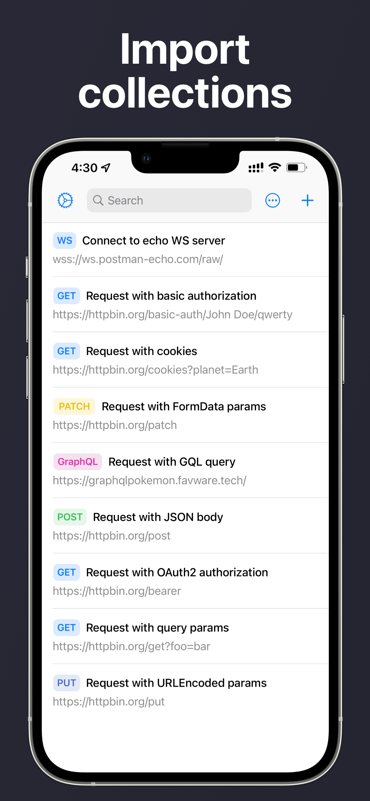 screenshot of API Tester